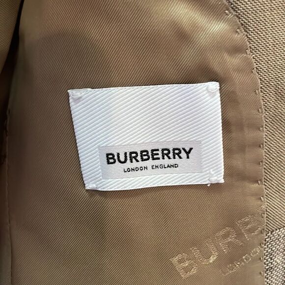 Burberry Contrast Seam Wool-Cashmere Linen Blazer in Pecan Melange, NWT - Picture 11 of 11